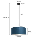 Steinhauer pendant luminaire SPARKLED LIGHT cylindrical, with shade E27 IP20, black matt dimmable