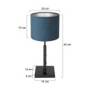 Steinhauer table lamp STANG up, with switch, with shade, with plug E27 IP20, black matt dimmable