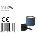 Steinhauer wall luminaire STANG up, cylindrical, with shade E27 IP20, black matt dimmable