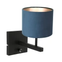 Steinhauer wall luminaire STANG up, cylindrical, with shade E27 IP20, black matt dimmable