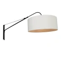 Steinhauer wall luminaire ELEGANT CLASSY with switch, with shade, with strain relief, with plug, adjustable E27 IP20, black matt 