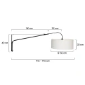 Steinhauer wall luminaire ELEGANT CLASSY with switch, with shade, with strain relief, with plug, adjustable E27 IP20, black matt 