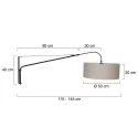 wall luminaire ELEGANT CLASSY with switch, with shade, with strain relief, with plug, adjustable E27 IP20