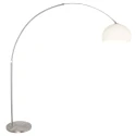 floor lamp SPARKLED LIGHT half round, with switch, with shade, with plug, adjustable E27 IP20, steel brushed 