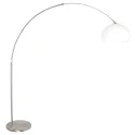 Steinhauer Lampadaire SPARKLED LIGHT semi-circulaire, avec interrupteur, avec abat-jour, avec prise de courant, réglable E27 IP20