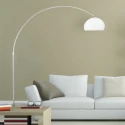 Steinhauer Lampadaire SPARKLED LIGHT semi-circulaire, avec interrupteur, avec abat-jour, avec prise de courant, réglable E27 IP20