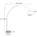 Steinhauer Lampadaire SPARKLED LIGHT semi-circulaire, avec interrupteur, avec abat-jour, avec prise de courant, réglable E27 IP20