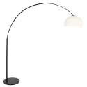 floor lamp SPARKLED LIGHT half round, with switch, with shade, with plug, adjustable E27 IP20, black matt 