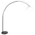 floor lamp SPARKLED LIGHT half round, with switch, with shade, with plug, adjustable E27 IP20, black matt 