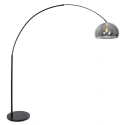 floor lamp SPARKLED LIGHT half round, with switch, with shade, with plug, adjustable E27 IP20, black matt 