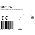 Steinhauer floor lamp SPARKLED LIGHT half round, with switch, with shade, with plug, adjustable E27 IP20, black matt 