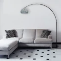 Steinhauer floor lamp SPARKLED LIGHT half round, with switch, with shade, with plug, adjustable E27 IP20, black matt 