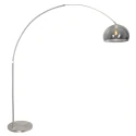 floor lamp SPARKLED LIGHT half round, with switch, with shade, with plug, adjustable E27 IP20, steel brushed 