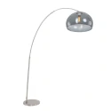 Steinhauer floor lamp SPARKLED LIGHT half round, with switch, with shade, with plug, adjustable E27 IP20, steel brushed 