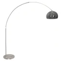 Steinhauer floor lamp SPARKLED LIGHT half round, with switch, with shade, with plug, adjustable E27 IP20, steel brushed 