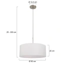 Steinhauer pendant luminaire SPARKLED LIGHT cylindrical, with shade E27 IP20, steel brushed dimmable