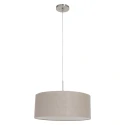 Luminaire à suspension SPARKLED LIGHT cylindrique, avec abat-jour E27 IP20, acier brossé gradable