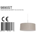 Steinhauer pendant luminaire SPARKLED LIGHT cylindrical, with shade E27 IP20, steel brushed dimmable
