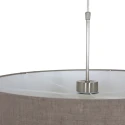 Steinhauer pendant luminaire SPARKLED LIGHT cylindrical, with shade E27 IP20, steel brushed dimmable