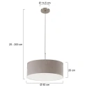 Steinhauer pendant luminaire SPARKLED LIGHT cylindrical, with shade E27 IP20, steel brushed dimmable