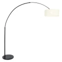 floor lamp SPARKLED LIGHT cylindrical, with switch, with shade, with plug, adjustable E27 IP20, black matt dimmable