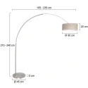 Steinhauer Lampadaire SPARKLED LIGHT cylindrique, avec interrupteur, avec abat-jour, avec prise de courant, réglable E27 IP20