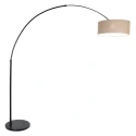 floor lamp SPARKLED LIGHT cylindrical, with switch, with shade, with plug, adjustable E27 IP20, black matt dimmable