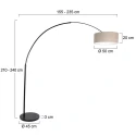 Steinhauer floor lamp SPARKLED LIGHT cylindrical, with switch, with shade, with plug, adjustable E27 IP20, black matt dimmable