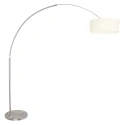 floor lamp SPARKLED LIGHT cylindrical, with switch, with shade, with plug, adjustable E27 IP20, steel brushed dimmable