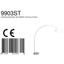 Steinhauer floor lamp SPARKLED LIGHT cylindrical, with switch, with shade, with plug, adjustable E27 IP20, steel brushed dimmable