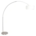 Steinhauer floor lamp SPARKLED LIGHT cylindrical, with switch, with shade, with plug, adjustable E27 IP20, steel brushed dimmable