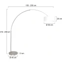 Steinhauer floor lamp SPARKLED LIGHT cylindrical, with switch, with shade, with plug, adjustable E27 IP20, steel brushed dimmable