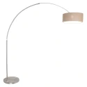 floor lamp SPARKLED LIGHT cylindrical, with switch, with shade, with plug, adjustable E27 IP20, steel brushed dimmable