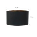 anne light & home Abat-jour KAPPEN - Ø 30CM cylindrique, noir 