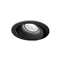 Projecteur encastré RONY 1.0 - LED rond, multipower, pivotant à la cardan, avec ressorts à pince IP20, noir mat gradable