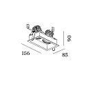 Projecteur encastré PLANO 2.0 - LED à 2 flammes, pivotant à la cardan, avec ressorts à pince IP20, aluminium blanc gradable