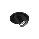Luminaire de plafond BLIEK ROUND 1.0 - LED pivotant à la cardan, montage semi-enfoui, avec ressorts à pince IP20, mat