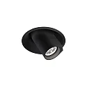 LED Recessed spot BLIEK ROUND 1.0, 350/500mA, 7/10W, 1800-2850K, CRi >95, rotatable, swivelling, black