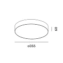 LED Wall /Ceiling luminaire ROBY 3.5, IP44, Ø 35.5cm, dimmable, white, 32W 3000K, black