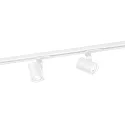 1-Projecteur monophasé SQUBE ON TRACK 1.0 - PAR16 avec adaptateur, pivotant à la cardan GU10 IP20, mat, blanc trafic gradable