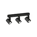 Applique et plafonnier SQUBE ON BASE 3 flammes, pivotant, rotatif GU10 IP20, noir  gradable