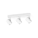 Applique et plafonnier SQUBE ON BASE 3 flammes, pivotant, rotatif GU10 IP20, blanche gradable