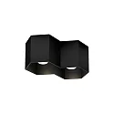 Downlight HEXO 2.0 - PAR16 à 2 flammes, angulaire, sans réflecteur GU10 IP20, mat, noir profond gradable