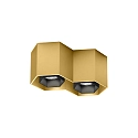Wever & Ducré Downlight HEXO 2.0 - PAR16 à 2 flammes, angulaire, sans réflecteur GU10 IP20, or gradable