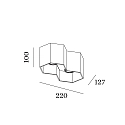 Wever & Ducré Downlight HEXO 2.0 - PAR16 à 2 flammes, angulaire, sans réflecteur GU10 IP20, or gradable