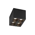 LED Ceiling luminaire PIRRO 4.1, 4 spots square, 4x 4.5W 3000K, CRi >90, dimmable, black
