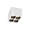 Downlight PIRRO 4.1 4 flammes, carré IP20, noir, blanche gradable