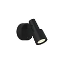 Luminaire mural SARA SNOOZE 1.0 - PAR16 avec interrupteur, pivotant à la cardan GU10 IP20, mat, noir profond gradable