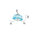 ceiling recessed luminaire STRANGE PETIT TRIMLESS 1.0 square, flush, cardanic swivelling IP20, champagner dimmable