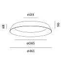 Wever & Ducré LED Wall /Ceiling luminaire TOWNA 2.0, IP44, Ø 46.1cm, 3000K, dimmable, black copper